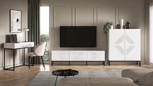 Televizní stolek ADELE 3 - bílý / černý