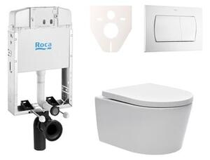 Cenově zvýhodněný závěsný WC set Roca do lehkých stěn / předstěnová montáž+ WC SAT Brevis SIKORSW1