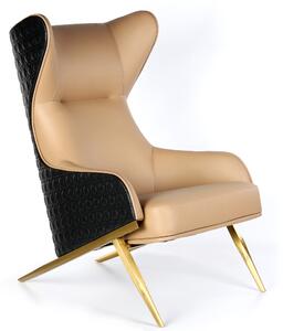 Kožené křeslo VOGUE I., béžové