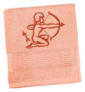 Bellatex Froté ručník proužek s výšivkou znamení zvěrokruhu 50x100 cm lososová