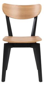 Jídelní židle v dekoru dubu v černo-přírodní barvě Roxby – Actona
