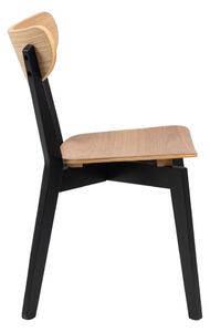 Jídelní židle v dekoru dubu v černo-přírodní barvě Roxby – Actona