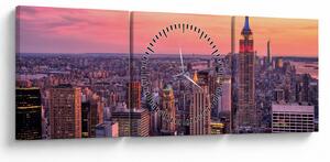 Obraz - New York (s hodinami) (90x30 cm)