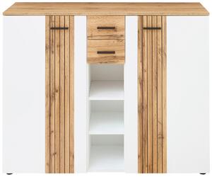 BOTNÍK, bílá, barvy dubu, 135/106/38 cm Xora, Online Only