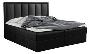 Čalouněná boxspring postel FRANIA, 180x200, ekokůže černá