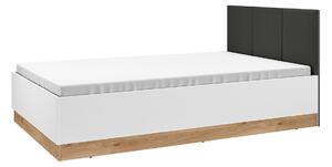 Jednolůžková postel 120x200 ARANA - bílá / dub castello / grafitová