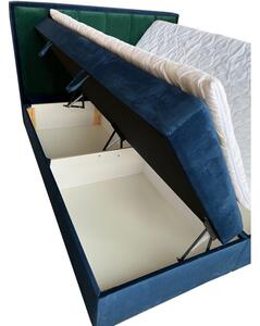 Čalouněná boxspring postel FRANIA, 140x200, ekokůže černá