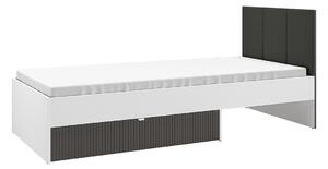 Jednolůžková postel 90x200 ARANA s úložným prostorem - bílá / grafitová