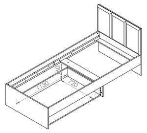 Jednolůžková postel 90x200 ARANA s úložným prostorem - bílá / grafitová