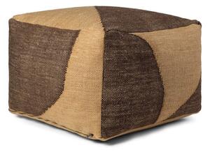 Ferm Living Pouf Forene Square, tan/chocolate