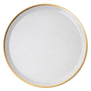 Jídelní sada 16 ks šedá/zlatá/porcelán