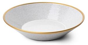 Jídelní sada 16 ks šedá/zlatá/porcelán