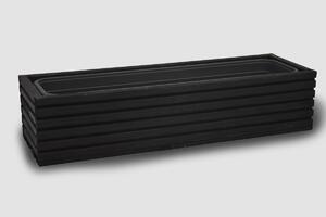 Vingo Dřevěný truhlík s plastovou vložkou - černý Rozměry (cm): 64 x 20, v. 14