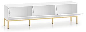 Televizní stolek ADELE 3 - bílý / zlatý