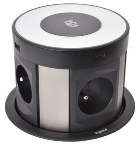 Legrand 654981 - Zás.sloupek pro desku stolu 4x230V + 2xUSB-A + 2xUSB-C + bezdr. SM654981