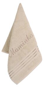 Bellatex Froté ručník kolekce Linie s výšivkou Maminka 50x100 cm béžová
