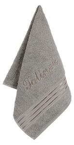 Bellatex Froté ručník kolekce Linie s výšivkou Tatínek 50x100 cm tmavá šedá