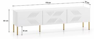Televizní stolek ADELE 2 - bílý / zlatý