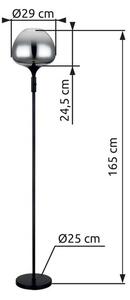 Stojací lampa 1x E27 čierna, dymová IP20 GLOBO lighting MAXY 15548S2