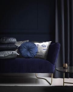 Modro-šedý sametový polštář Velvet Atelier Lele, 45 x 45 cm