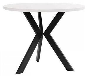 Kulatý konferenční stolek BURNET 1 - bílý / černý