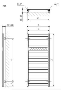 Terma Vivo koupelnový radiátor žebříkový 91x30 cm bílá WGVOV091030K916SX