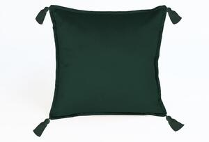 Tmavě zelený sametový polštář Velvet Atelier Borlas, 45 x 45 cm