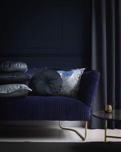 Modrý sametový polštář Velvet Atelier Abstract, 45 x 45 cm