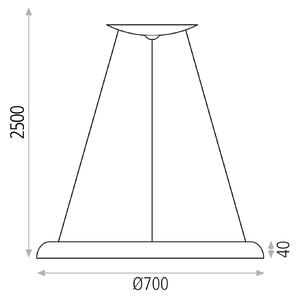 ACB Iluminacion Závěsné LED svítidlo SHIITAKE, ⌀ 70 cm, 50W, CRI90 Stmívání: ON/OFF