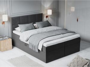 Tmavě šedá sametová dvoulůžková postel Mazzini Beds Mimicry, 160 x 200 cm