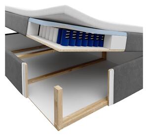 Tmavě šedá boxspring postel s úložným prostorem 140x200 cm Afra – Mazzini Beds
