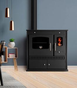 PROMETEY Perfect Eco 7 kW litinový plotýnkový vařič na dřevo Sporák levý