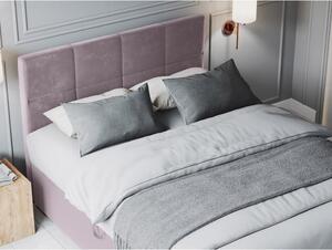 Růžová sametová dvoulůžková postel Mazzini Beds Mimicry, 160 x 200 cm