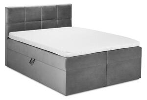 Šedá sametová dvoulůžková postel Mazzini Beds Mimicry, 160 x 200 cm