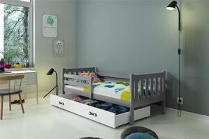 Dětská postel 90x200 CHARIS - grafitová / bílá