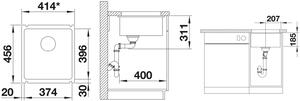Blanco Subline 375-U keramický dřez 45.6x41.4 cm bílá 523726