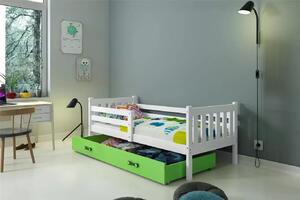 Dětská postel 90x200 CHARIS - bílá / zelená
