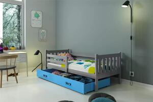 Dětská postel 90x200 CHARIS - grafitová / modrá