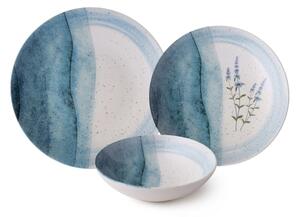 Jídelní sada 24 ks modrá/krémová/porcelán