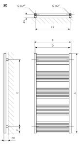 Terma Fiona koupelnový radiátor žebříkový 138x43 cm bílá WGFIN138043K916SX