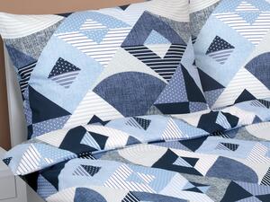 Bellatex Povlečení bavlna na dvoudeku Geometrie modrá, velikost 180x200, 2ks 70x90 cm