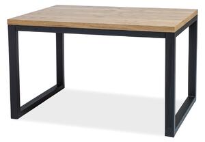 Jídelní stůl Myndi II (masiv) (dub + černá) (pro 4 osoby). 805400