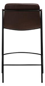 Tmavě hnědá barová židle z imitace kůže DAN-FORM Denmark Boto, výška 105 cm