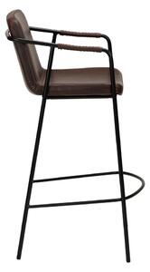 Tmavě hnědá barová židle z imitace kůže DAN-FORM Denmark Boto, výška 105 cm