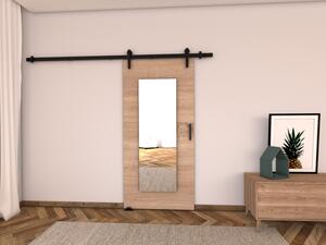 Posuvné dveře se zrcadlem BUSHLAND 9 - 96 cm, dub sonoma