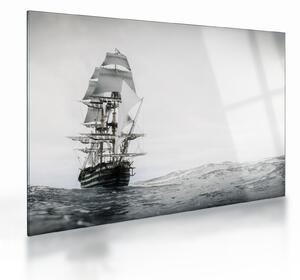 Skleněný obraz - Loď plující po oceánu (70x50 cm)