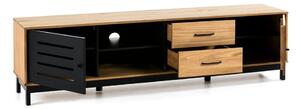 TV stolek s dřevěnou konstrukcí a černými detaily Marckeric Alessia