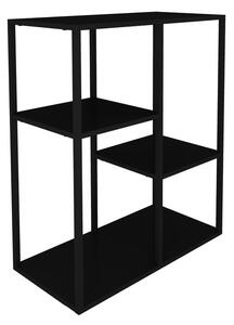 Černý kovový regál Canett Lite, výška 81 cm