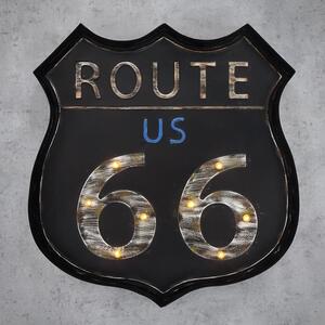 Světelný LED nápis Route 66, černý