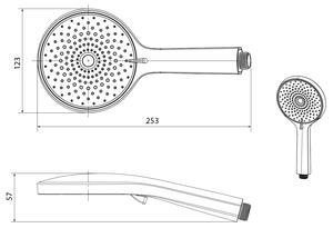 Sapho, Ruční masážní sprcha, 4 režimy, průměr 123mm, chrom, 1204-10